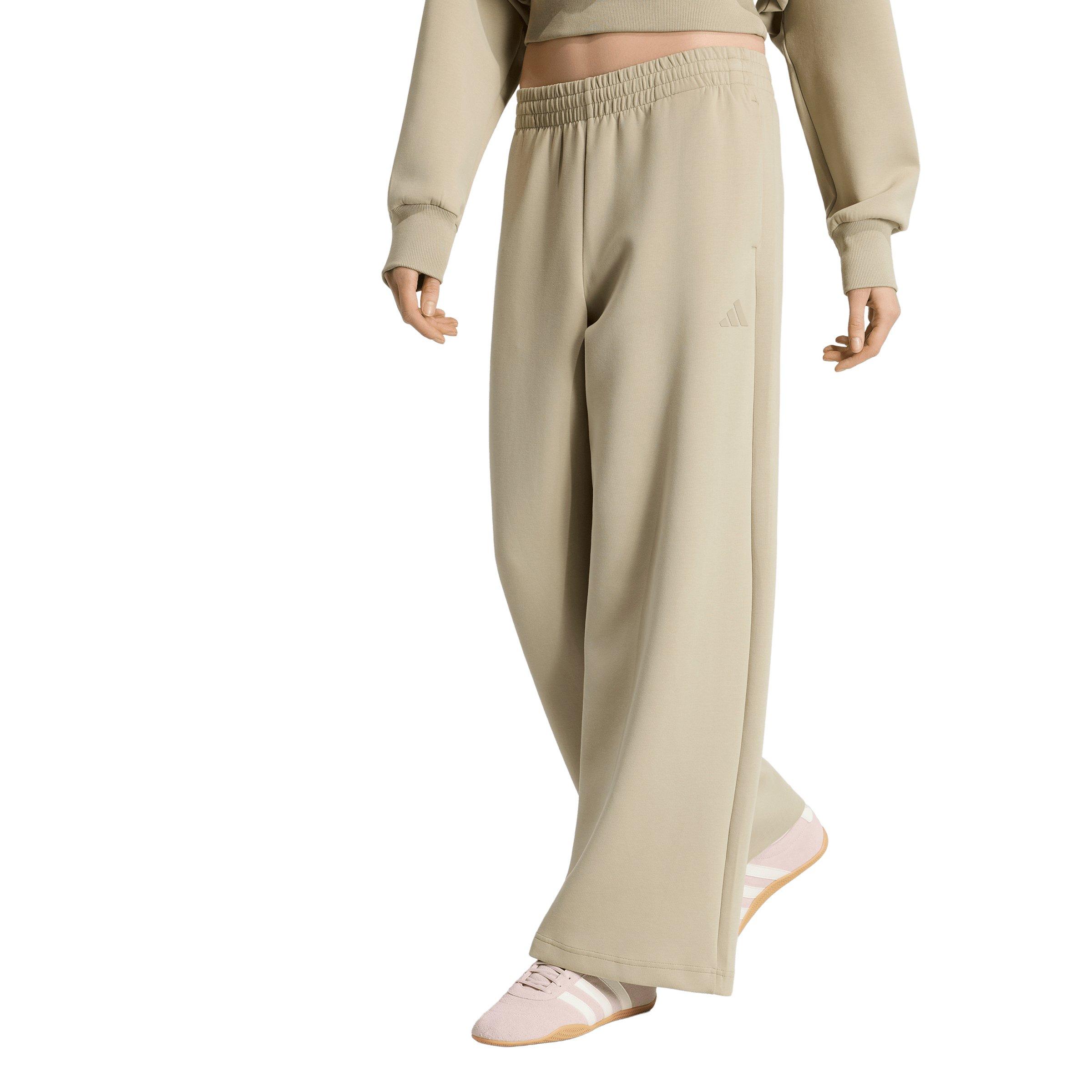 adidas Women's Soft Lux Straight Leg Pants - Khaki - KHAKI